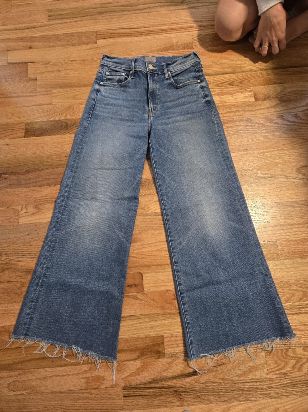 MOTHER Light Blue Denim Flare Jeans